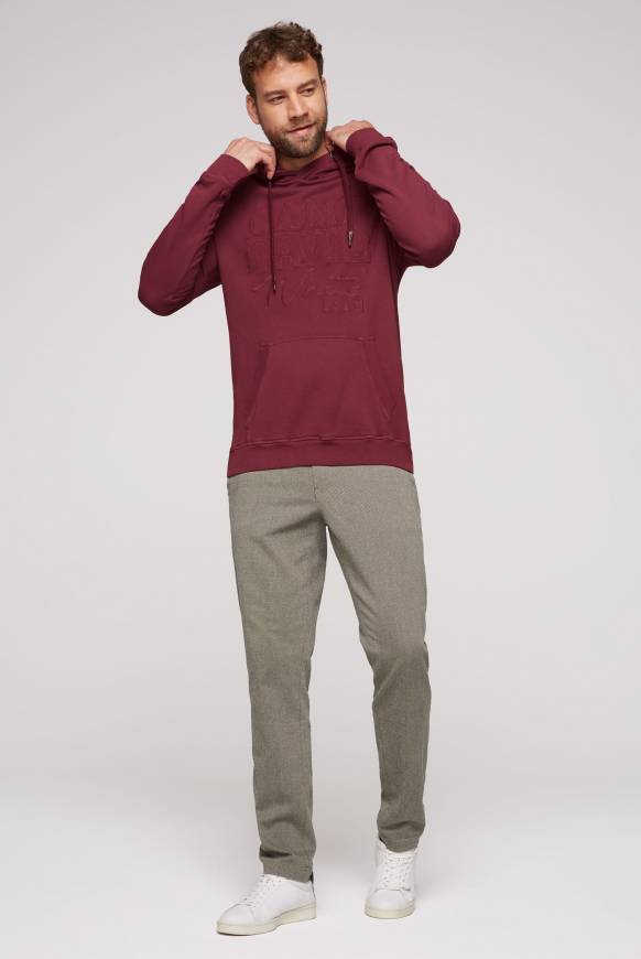 Soccx Hoodie mit tonigem Logo Artwork burgundy Begrenzte Freigabe