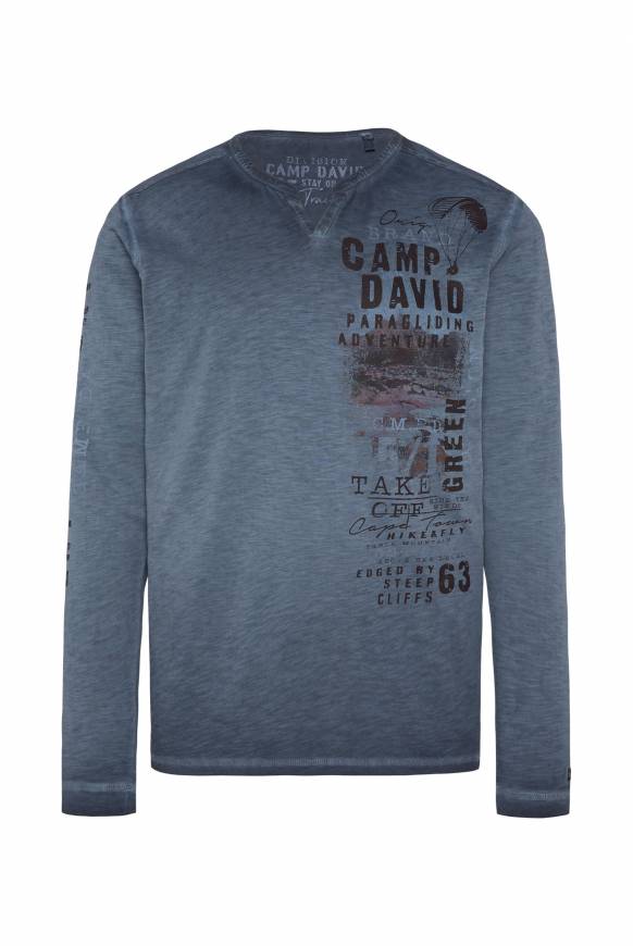 Soccx Langarmshirt mit Twill-Patches und Artworks blue navy JETZT KAUFEN