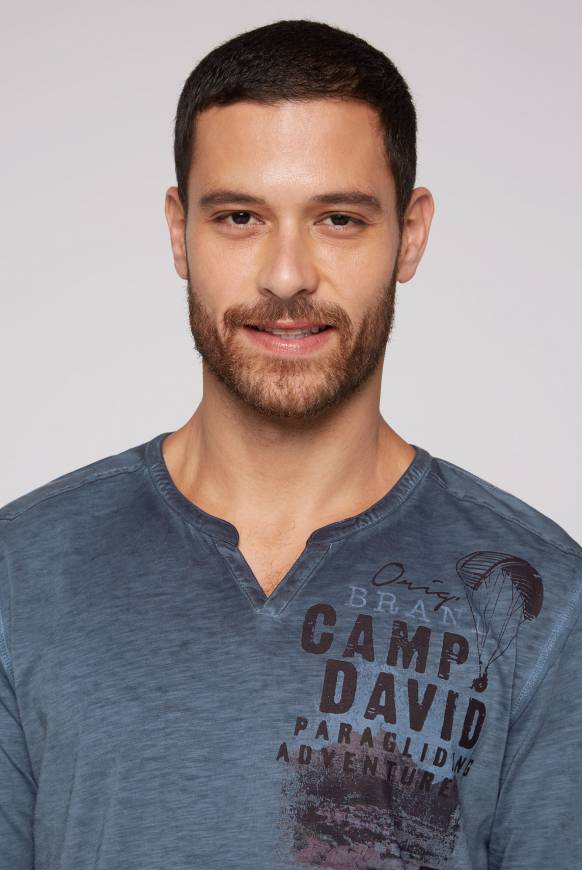Soccx Langarmshirt mit Twill-Patches und Artworks blue navy JETZT KAUFEN
