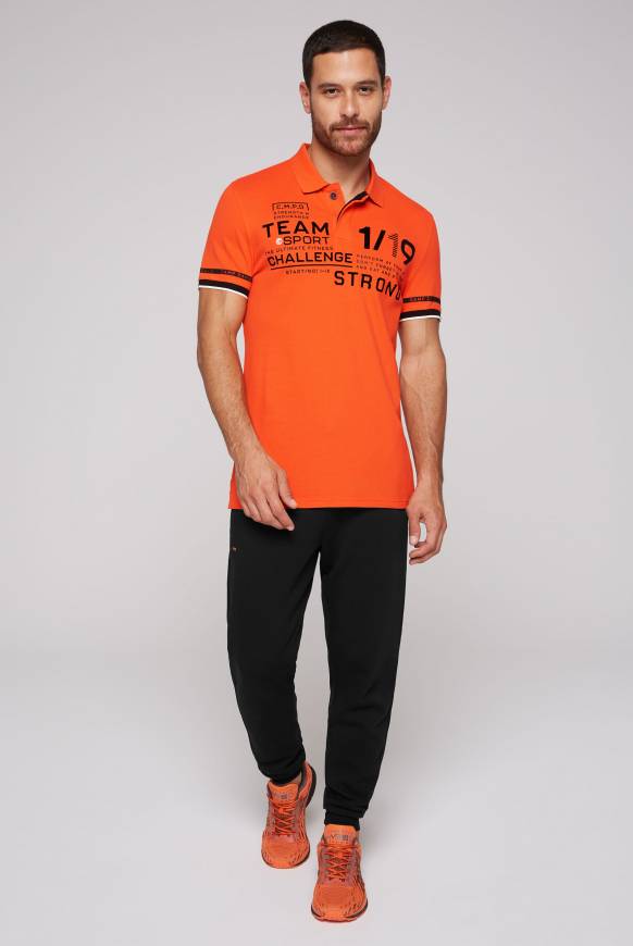 Soccx Pikee-Polo mit Flockprint signal orange Neueste Stile