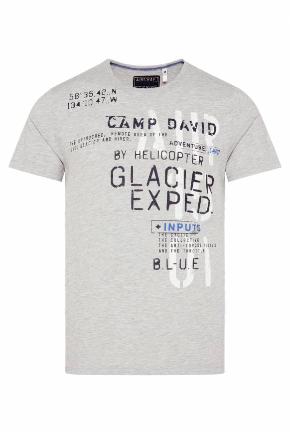 Soccx T-Shirt mit Print im Used Look granite melange Bis zu 60% Rabatt