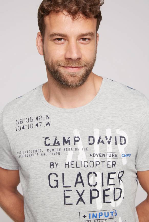 Soccx T-Shirt mit Print im Used Look granite melange Bis zu 60% Rabatt