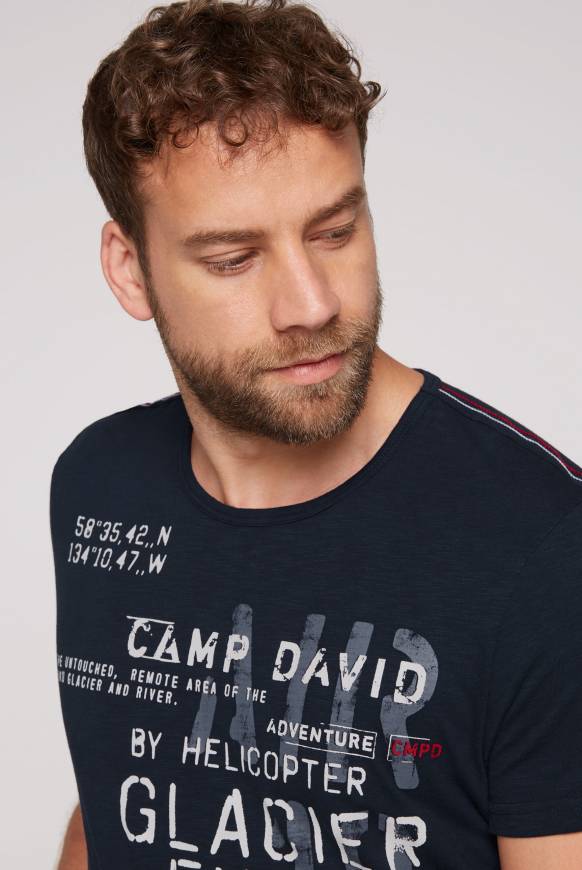 Soccx T-Shirt mit Print im Used Look blue navy Bis zu 65% Rabatt