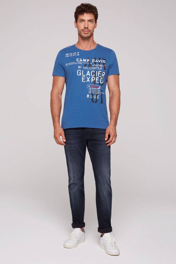 Soccx T-Shirt mit Print im Used Look strong blue Nur für heute