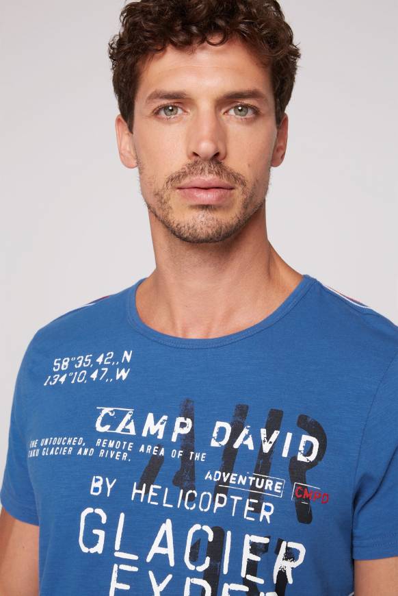 Soccx T-Shirt mit Print im Used Look strong blue Nur für heute