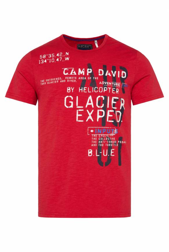 Soccx T-Shirt mit Print im Used Look flight red Sonderangebot der Fabrik