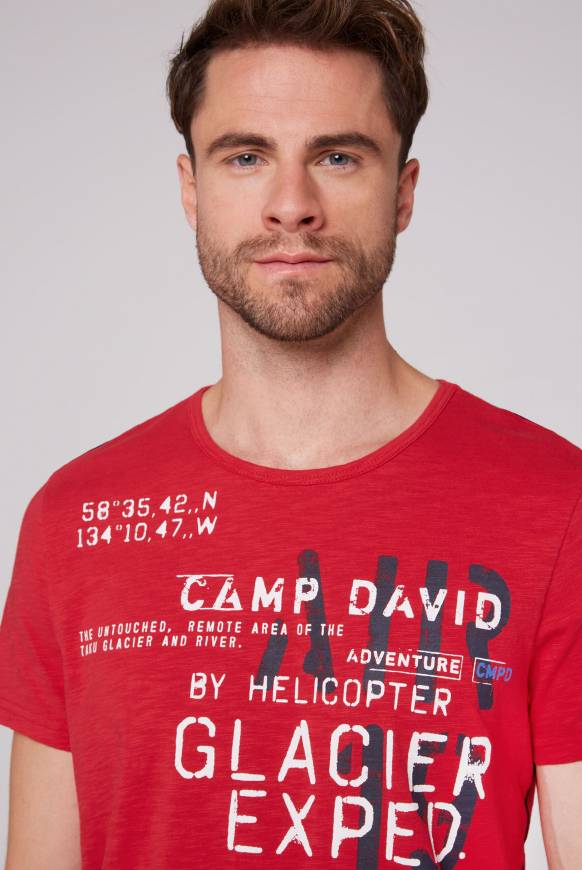 Soccx T-Shirt mit Print im Used Look flight red Sonderangebot der Fabrik