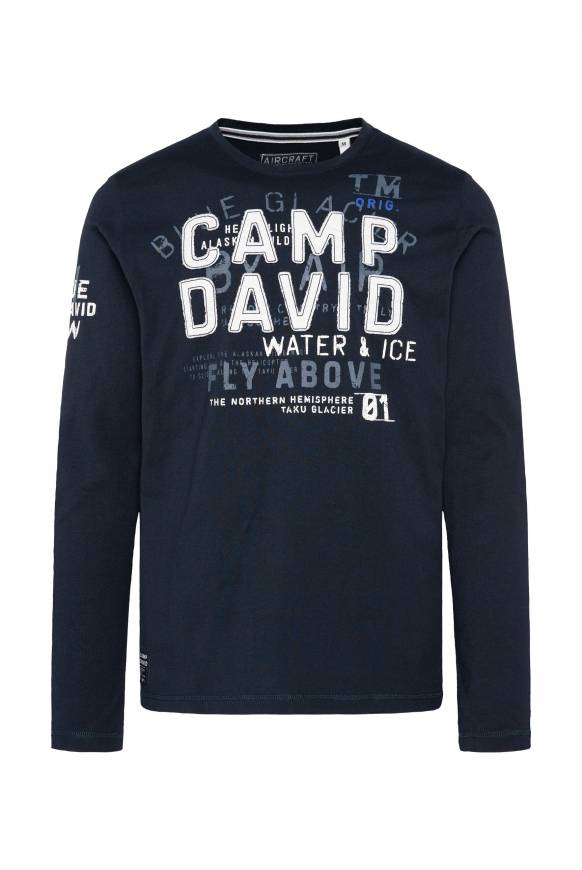 Soccx Langarmshirt mit Label-Applikationen blue navy Vierteljährliche Förderung
