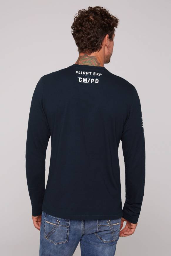 Soccx Langarmshirt mit Label-Applikationen blue navy Vierteljährliche Förderung