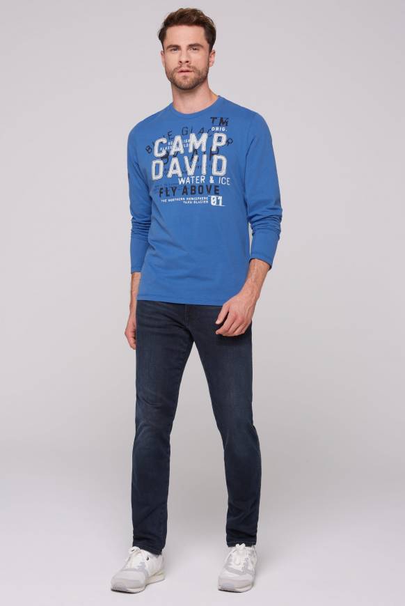 Soccx Langarmshirt mit Label-Applikationen strong blue Bis zu 55% Rabatt