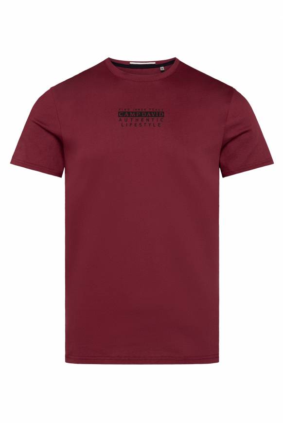 Soccx T-Shirt Rundhals mit Logo Print burgundy Discount Store für neue Produkte