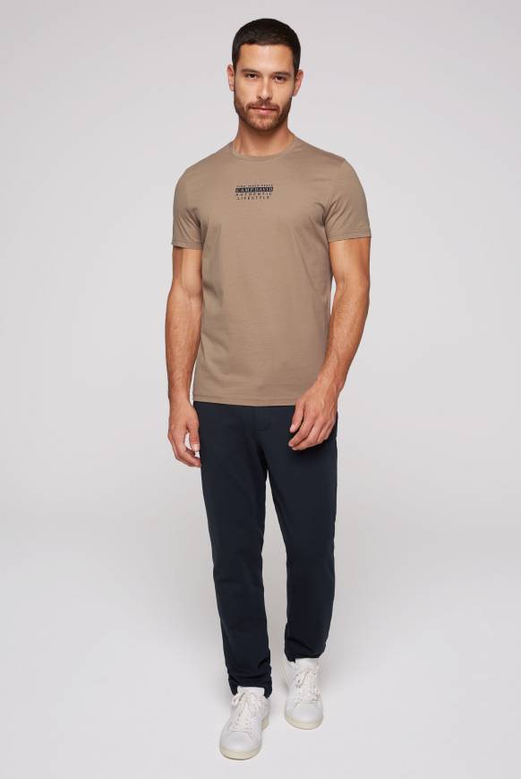 Soccx T-Shirt Rundhals mit Logo Print tan Super Rabatt
