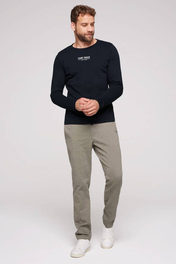 Soccx Longsleeve mit Logo Print blue navy Riesige Rabatte