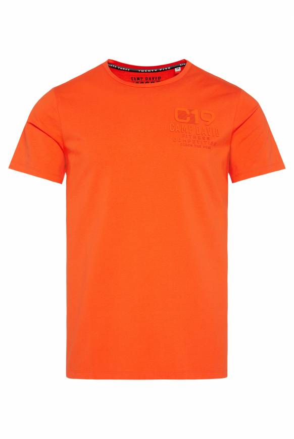 Soccx Sport-T-Shirt mit Artwork signal orange Fabrikladen