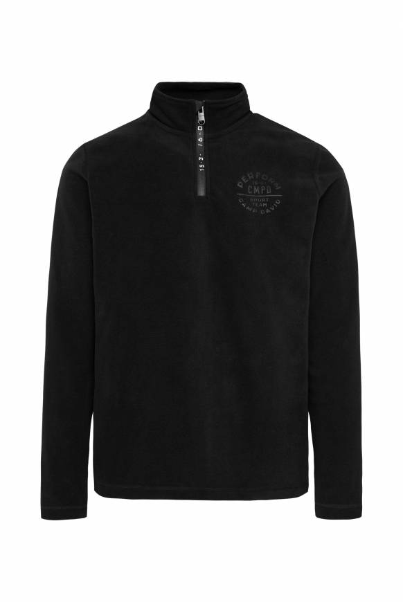 Soccx Troyer-Fleeceshirt mit Tapes und Prägedrucken black Black Friday Preise
