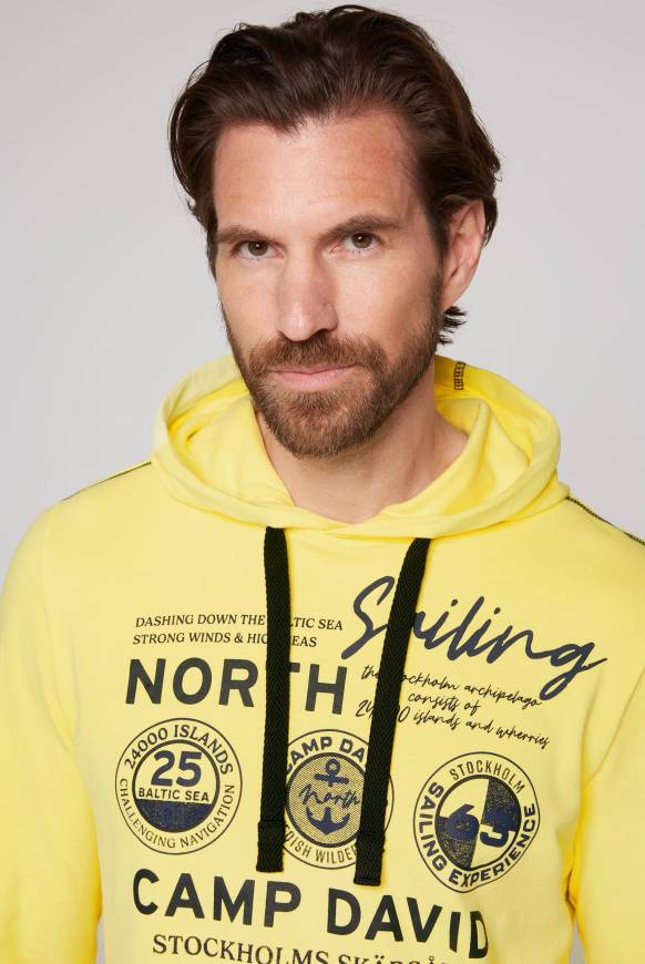 Soccx Langarmshirt mit Kapuze und Print light lime Rabatte dieses Monats