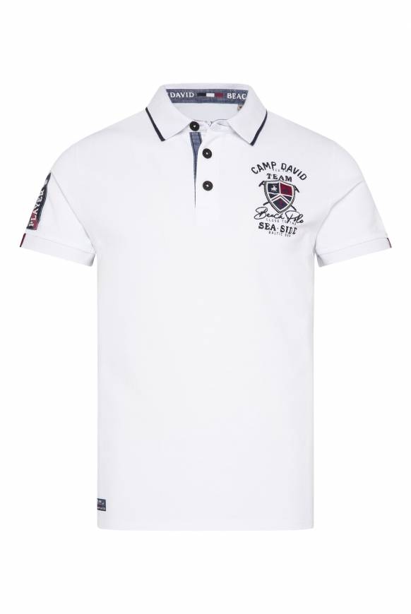 Soccx Pikee-Polo mit Label Patches und Stickereien opticwhite Angebote