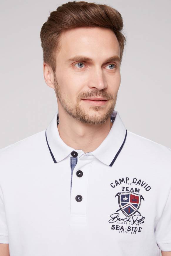 Soccx Pikee-Polo mit Label Patches und Stickereien opticwhite Angebote