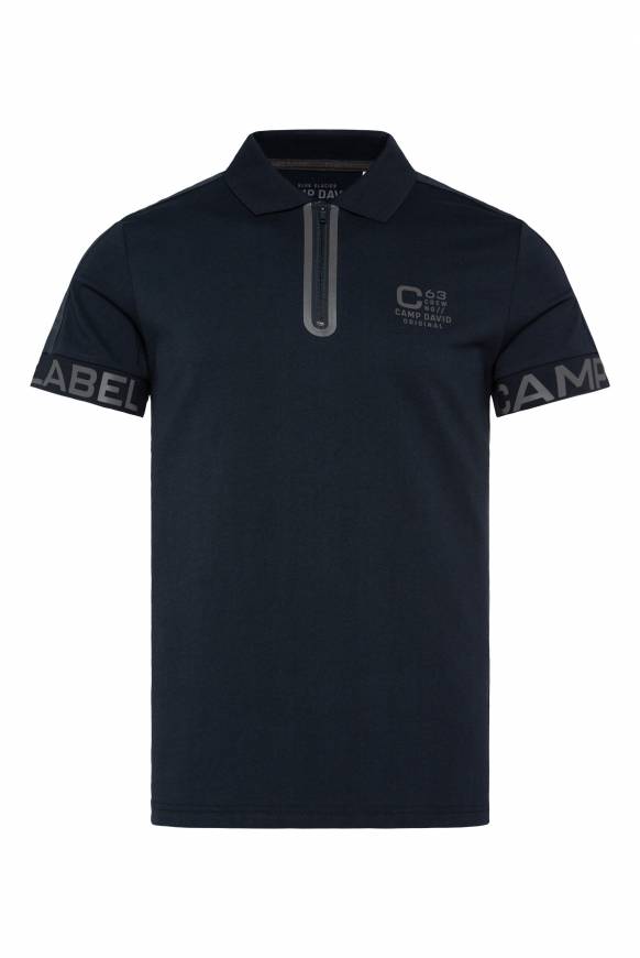 Soccx Kurzarmpolo mit Folienprints blue navy Hotsell