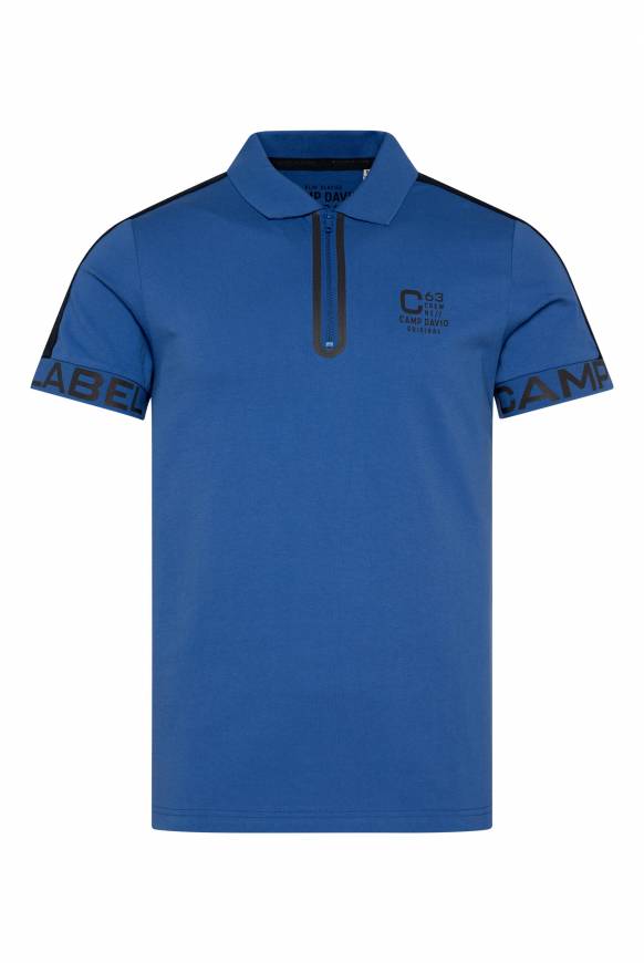 Soccx Kurzarmpolo mit Folienprints strong blue im Angebot