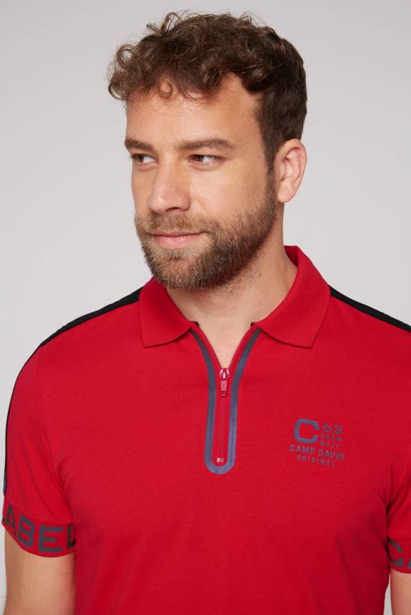 Soccx Kurzarmpolo mit Folienprints flight red Schlussverkauf