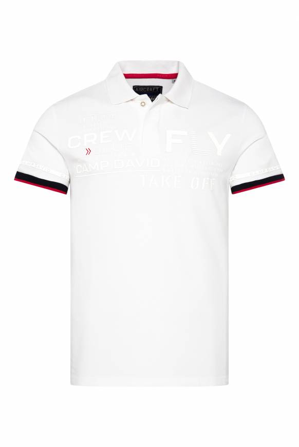 Soccx Pikee-Polo mit tonigem Rubber Artwork white Blitzverkäufe