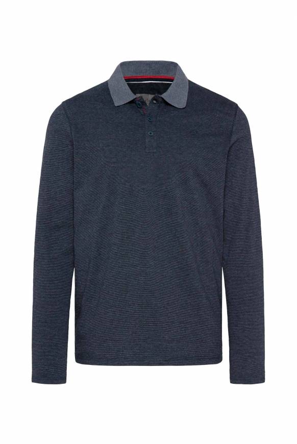 Soccx Langarmpolo mit feinem Streifen-Dessin blue navy Großer Ausverkauf