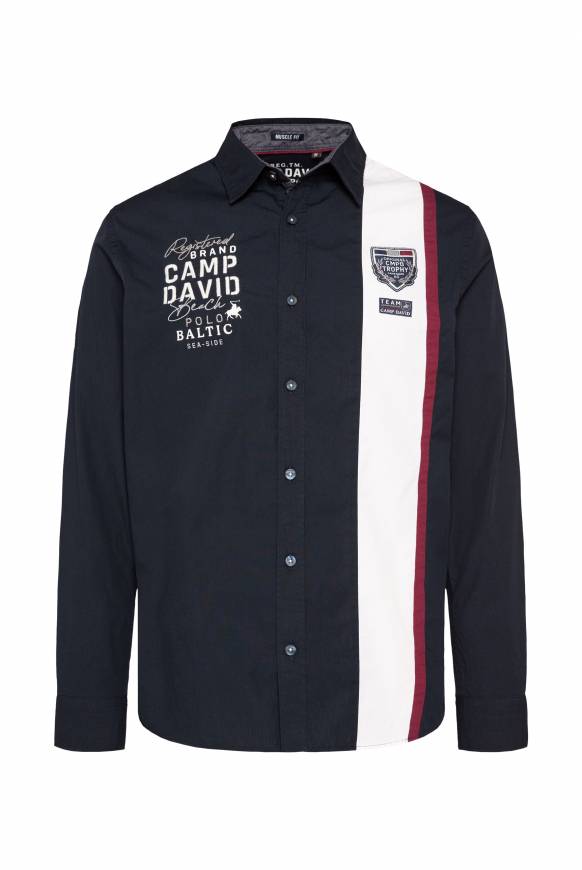 Soccx Langarmhemd mit Color-Blocking und Artworks blue navy Online Shopping
