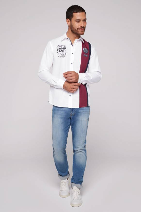 Soccx Langarmhemd mit Color-Blocking und Artworks opticwhite Exklusivangebot
