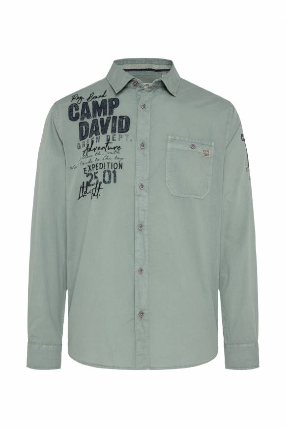 Soccx Langarmhemd mit Logo-Stickereien teal Lagerräumung