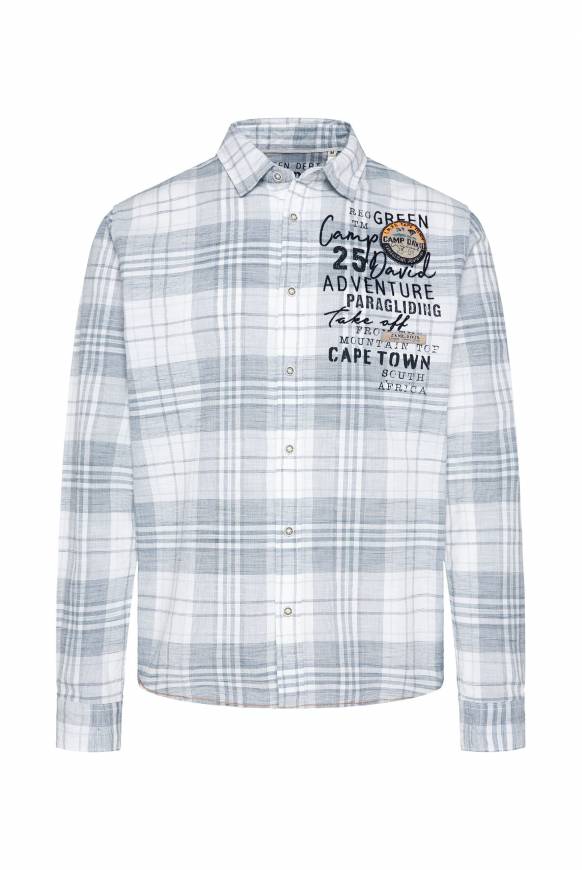 Soccx Karohemd mit Label-Applikationen opticwhite Top Angebot