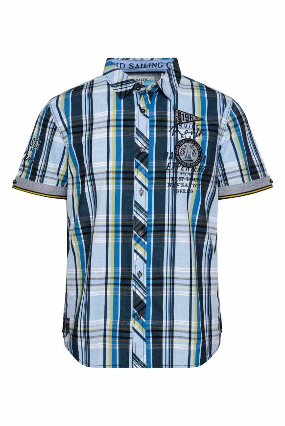 Soccx Karohemd mit kleineren Artworks summer blue Blitzangebot