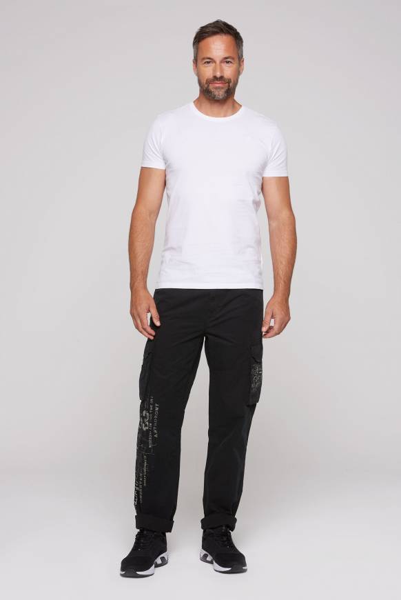 Soccx Leichte Cargohose mit Label Prints black Zeitbegrenzte Promotion