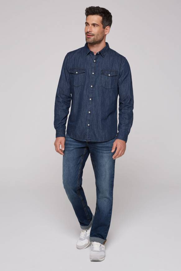 Soccx Jeanshemd Regular Fit blue vintage Super Rabatt