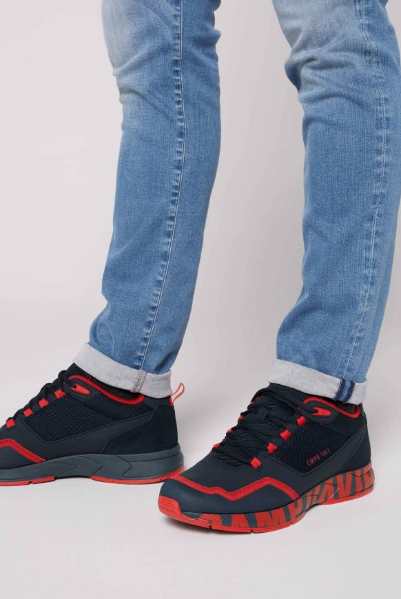 Soccx Power Sneaker im Materialmix mit XL-Logo navy / red Verkauf