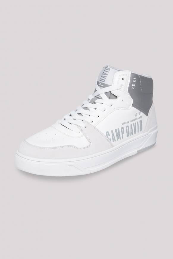 Soccx Hightop Sneaker im Materialmix mit Rubber Logos white Fabrik Onlineshop