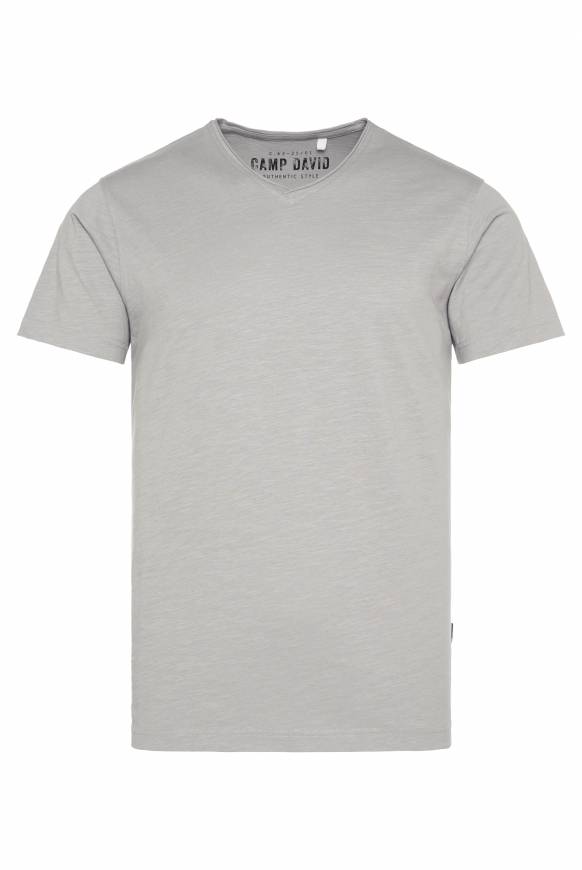 Soccx Basic T-Shirt V-Neck mit Used-Kante polo grey Cyber Monday