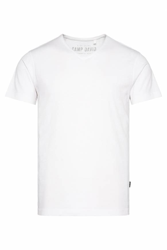 Soccx Basic T-Shirt V-Neck mit Used-Kante opticwhite Weihnachtsangebot