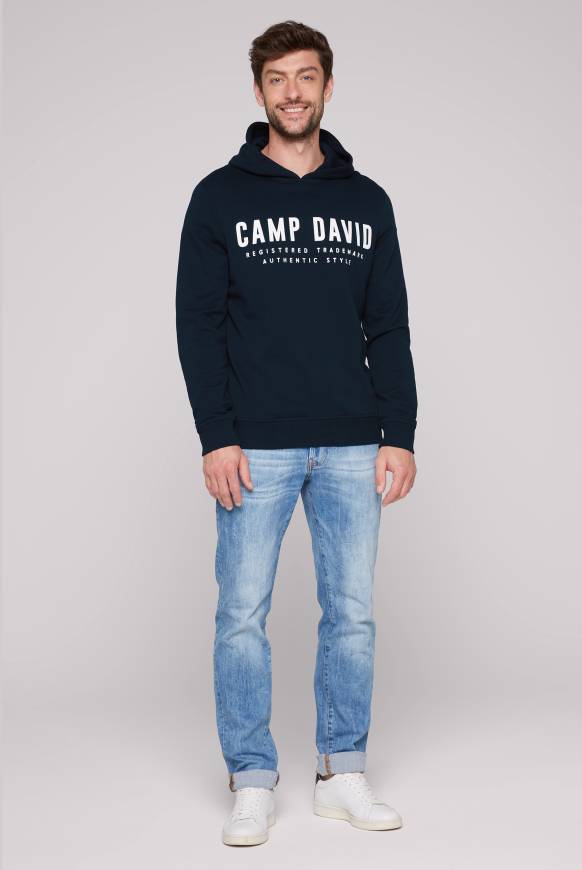 Soccx Basic Hoodie mit Logo Print blue navy Muttertagsangebot
