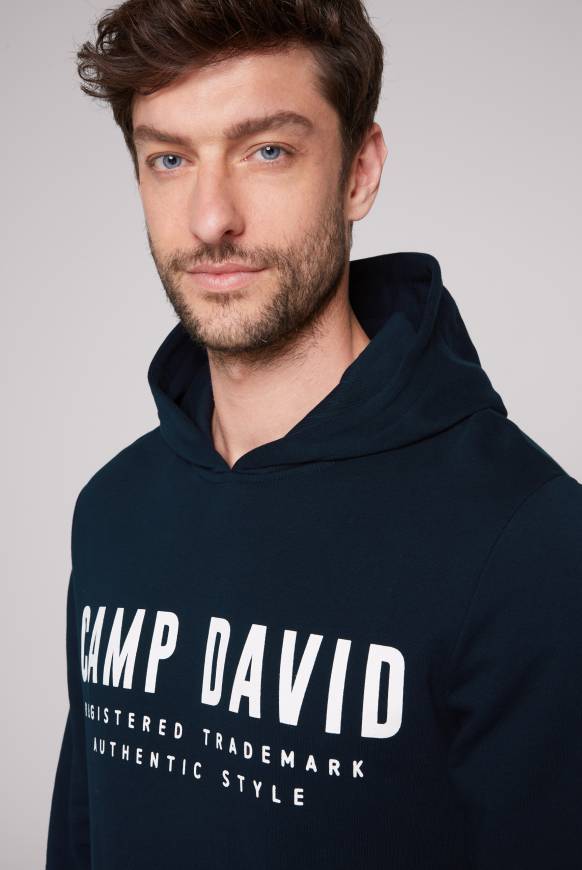Soccx Basic Hoodie mit Logo Print blue navy Muttertagsangebot
