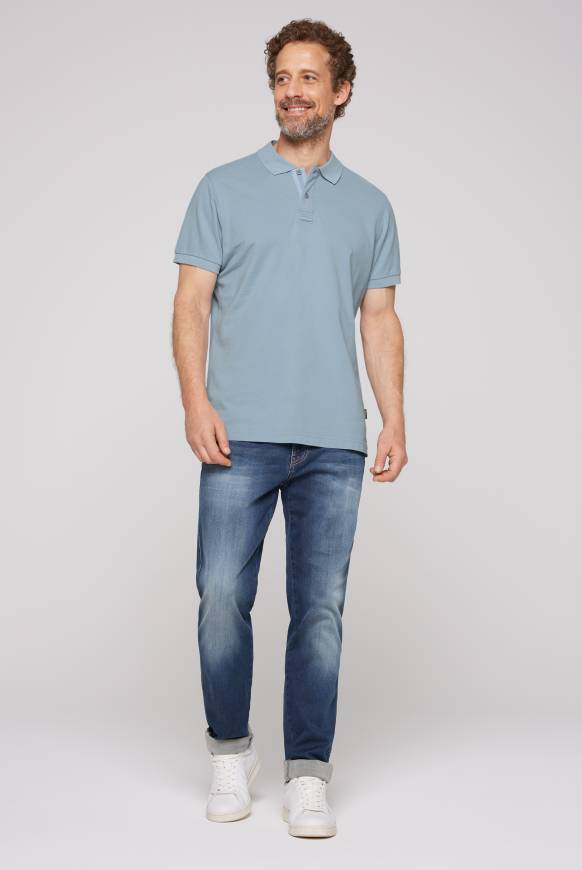 Soccx Basic Pikee-Polo mit Trikotkragen new blue Heißer Verkauf