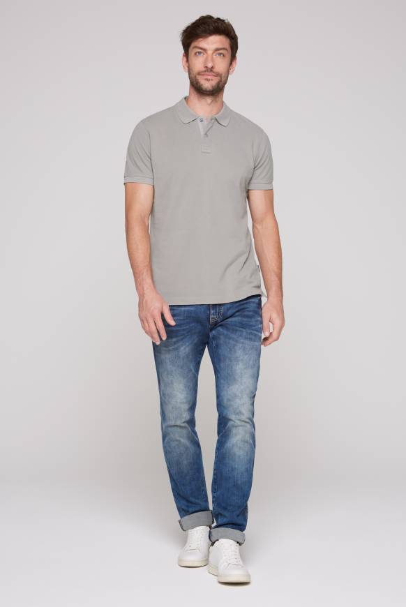 Soccx Basic Pikee-Polo mit Trikotkragen polo grey Top Angebot