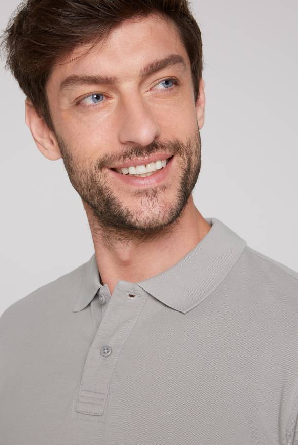 Soccx Basic Pikee-Polo mit Trikotkragen polo grey Top Angebot