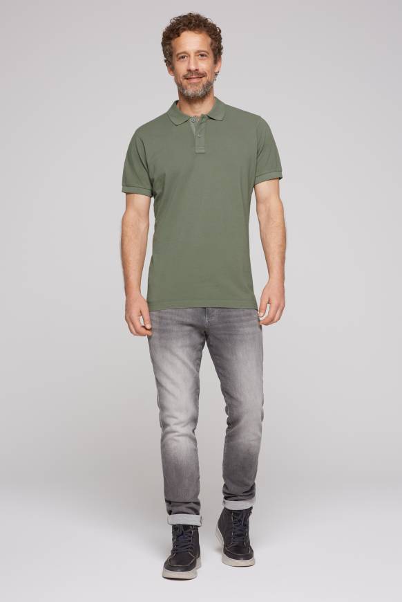 Soccx Basic Pikee-Polo mit Trikotkragen green olive Zeitlich begrenztes Angebot