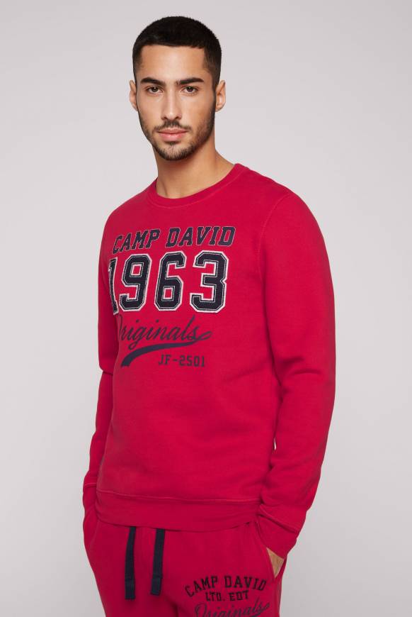 Soccx Sweatshirt mit Artwork im Retro-Style royal red Große Rabatte
