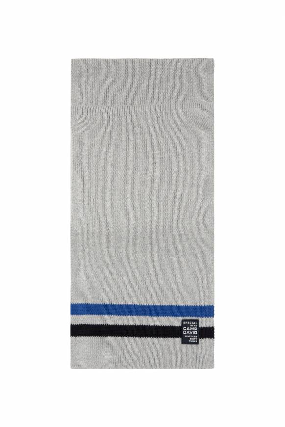 Soccx Rippstrickschal mit Streifen-Details granite melange Nur für heute
