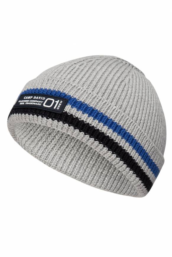 Soccx Rippstrickmütze mit Streifen-Design granite melange Angebote