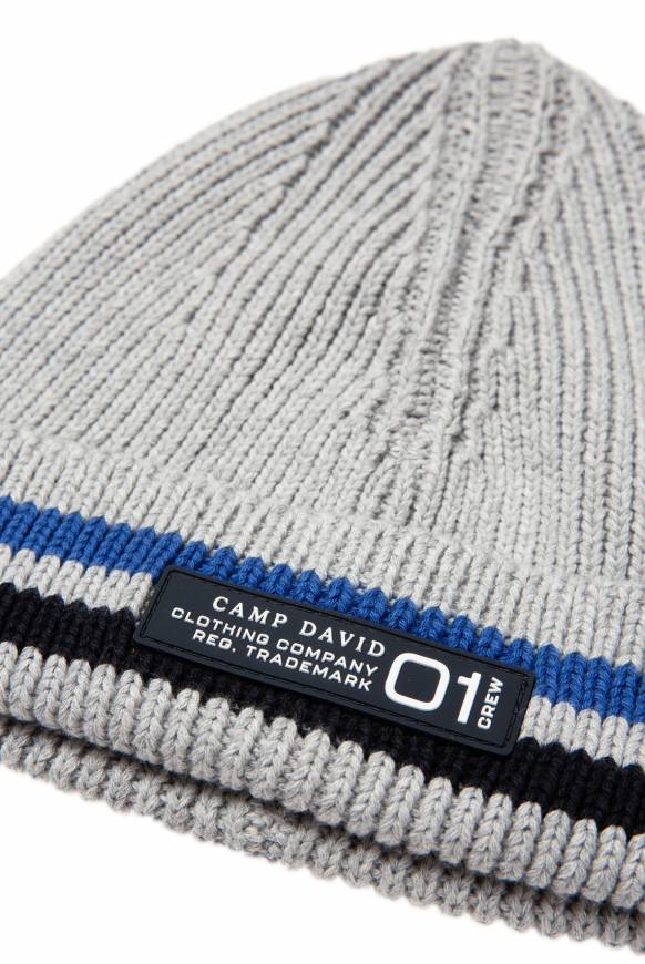 Soccx Rippstrickmütze mit Streifen-Design granite melange Angebote