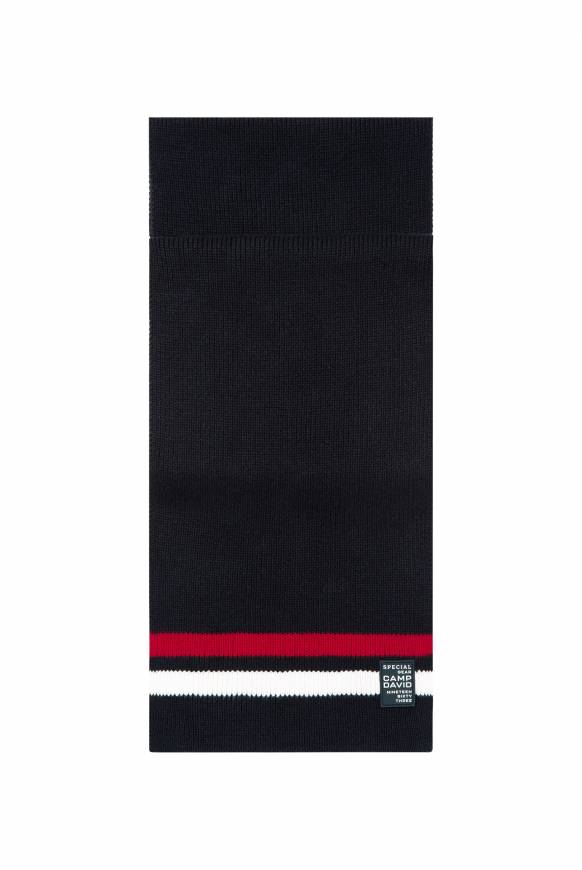 Soccx Rippstrickschal mit Streifen-Details blue navy im Angebot