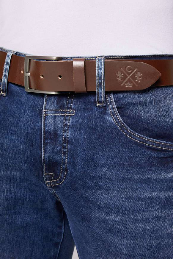 Soccx Ledergürtel mit matter Dornschließe brown Preisnachlass